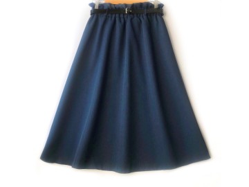 دامن  کلوش سرمه ای روشن کد A با کمربند قد 75