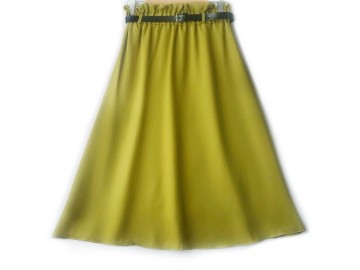 دامن  مغز پسته ای  فون کد A با کمربند قد 75