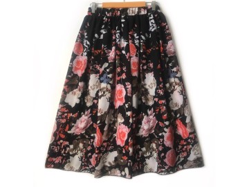 دامن حریر گلدار  قد 75  کد (885)