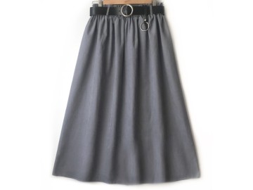 دامن میکرو طوسی  با کمربند قد 80