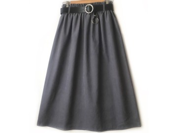 دامن میکرو طوسی تیره با کمربند قد 80