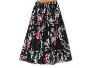 دامن حریر گلدار  قد 90 کد (1006)