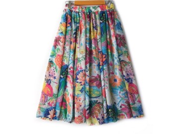 دامن حریر گلدار  قد 75  کد (1007)