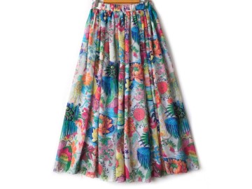 دامن حریر گلدار  قد 90 کد (1007)