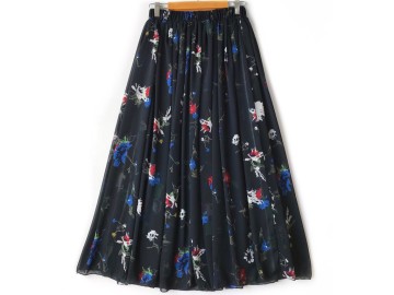 دامن حریر گلدار  قد 90 کد (1003)