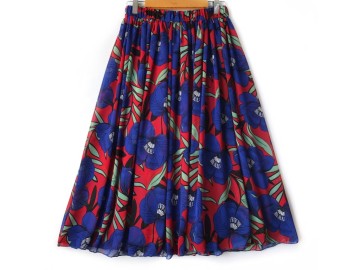 دامن حریر گلدار  قد 75  کد (1012)