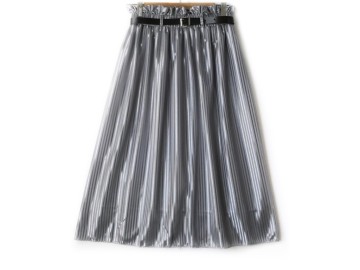 دامن  قد 70  نقره اي  با  كمربند  كد (111)