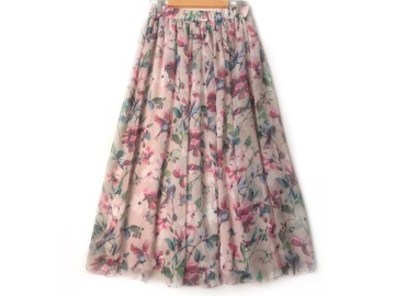 دامن حریر گلدار  قد 90 کد (1018)