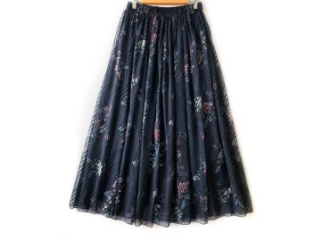 دامن حریر گلدار  قد 90 کد (1037)