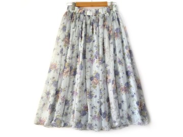 دامن حریر گلدار  قد 75  کد (1019)