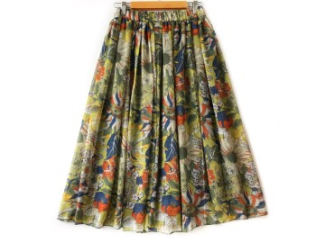 دامن حریر گلدار  قد 75  کد (1056)