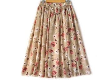 دامن حریر گلدار  قد 75  کد (1038)