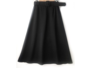 دامن  کلوش با  کمربند مشکی قد 90