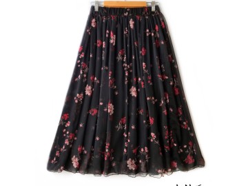 دامن حریر گلدار  قد 75  کد (1051)