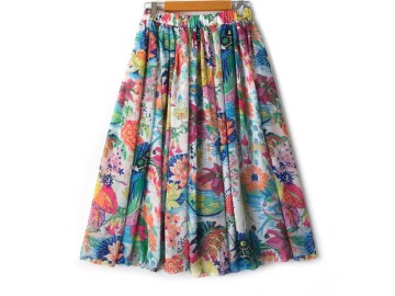 دامن حریر گلدار  قد 75  کد (1050)