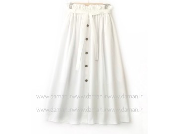 دامن جلو دکمه سفید  كد (s) قد 90
