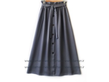 دامن جلو دکمه طوسی تيره كد (s)  قد 90
