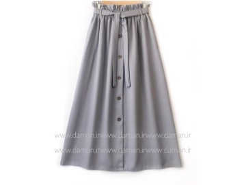 دامن جلو دکمه  طوسی روشن  كد (s) قد 90