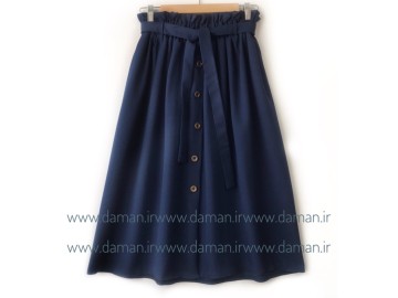 دامن جلو دکمه سرمه ای قد 75