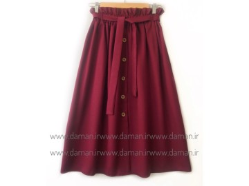 دامن جلو دکمه زرشکی قد 75