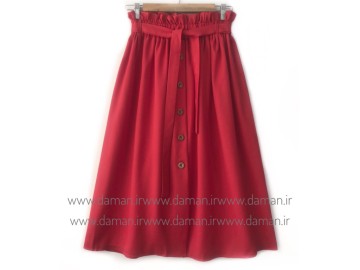 دامن جلو دکمه قرمز قد 75