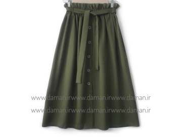 دامن جلو دکمه سبز قد 75
