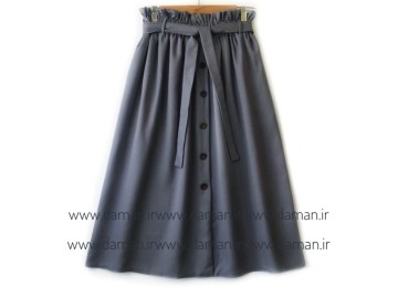 دامن جلو دکمه طوسی قد 75