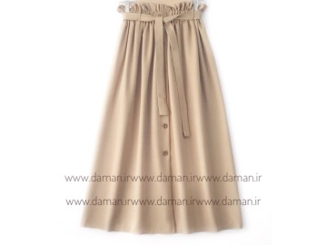 دامن جلو دکمه  کرم  قد 90