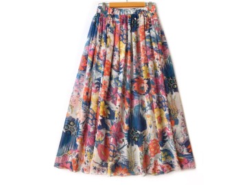 دامن حریر گلدار  قد 90 کد (1016)