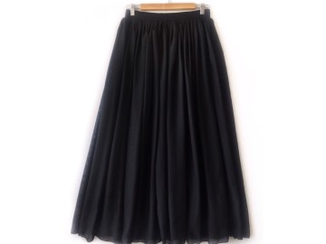 دامن حریر مشکی قد 90 کد (535)