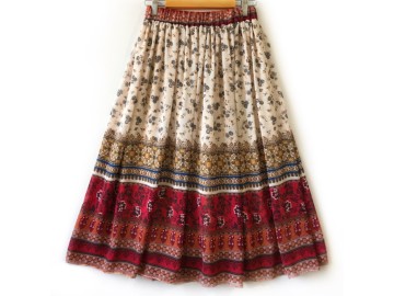 دامن حریر گلدار  قد 75  کد (1071)