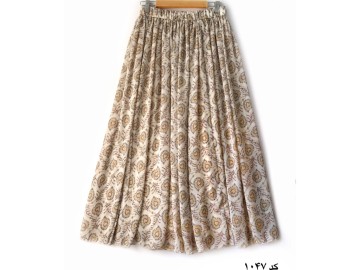 دامن حریر گلدار  قد 90 کد (1047)