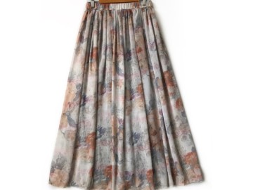 دامن حریر گلدار  قد 90 کد (1090)