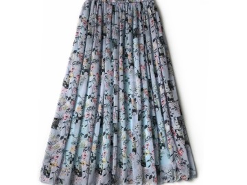 دامن حریر گلدار  قد 90 کد (1081)