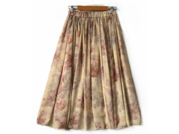 دامن حریر گلدار  قد 75  کد (1091)