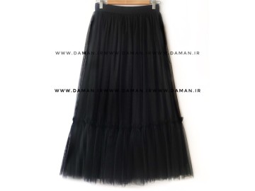 دامن پله دار مشکی بلند ( قد 90 )