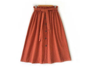 دامن جلو دکمه  نارنجي  قد 80