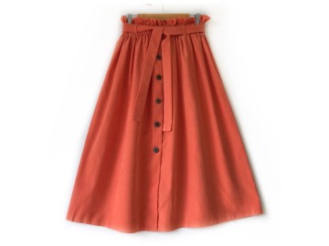 دامن جلو دکمه  نارنجي قد 75