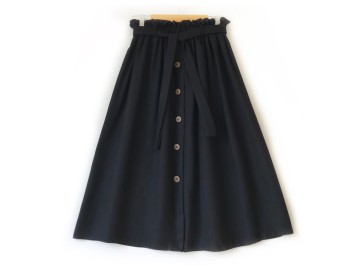 دامن جلو دکمه مشكي  شانتون  قد 75
