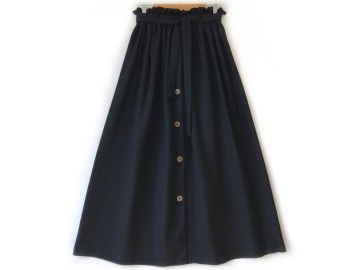 دامن جلو دکمه مشكي  شانتون  قد 90