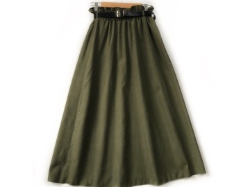 دامن  فون سبز  قد  90 با کمربند