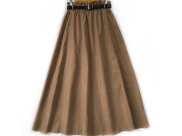 دامن  فون نسكافه اي   قد  90 با کمربند