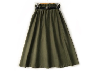 دامن  فون  سبز  قد  80  با کمربند