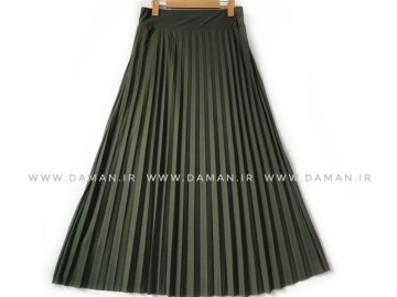 دامن پلیسه سبز  قد 90