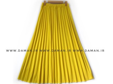 دامن پلیسه  زرد قد 90