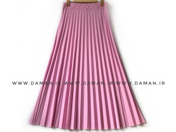 دامن پلیسه  صورتي قد 90