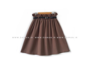 دامن قد 55  کاکائويي با كمربند