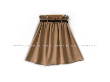 دامن قد 55  نخودي با كمربند