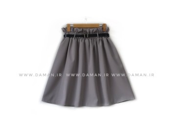 دامن قد 55  طوسي روشن با كمربند