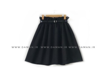 دامن قد 55 مشكي با كمربند